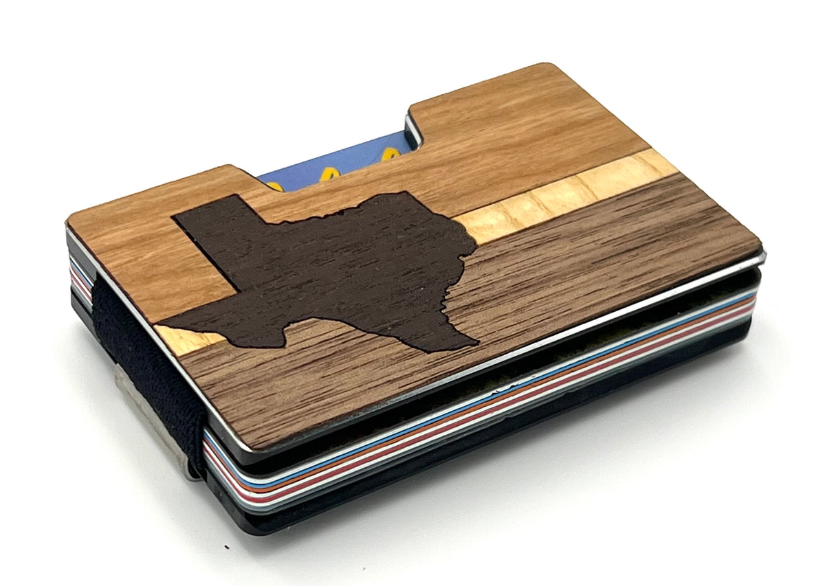 Texas Wood Inlay Wallets for Men