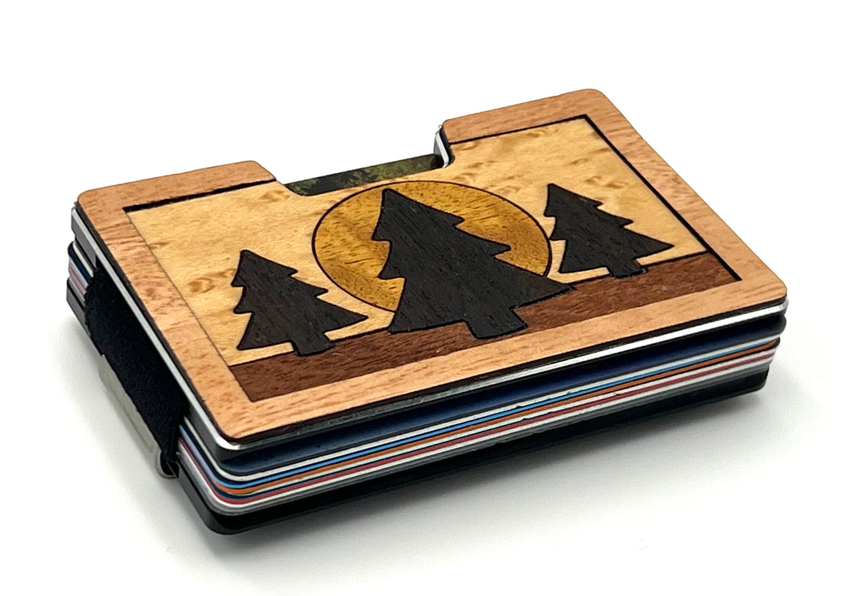 Ponderosa Wood Inlay Wallets for Men