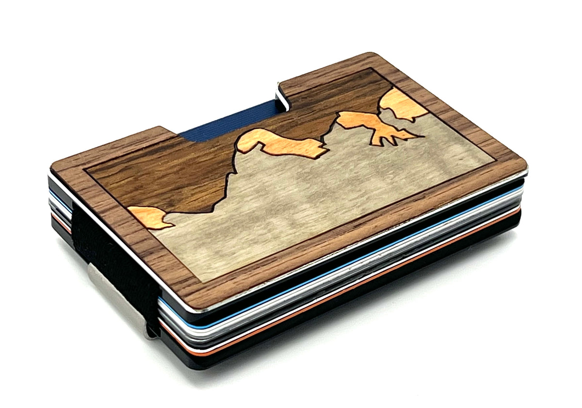 Silver Range Wood Inlay Wallets for Men