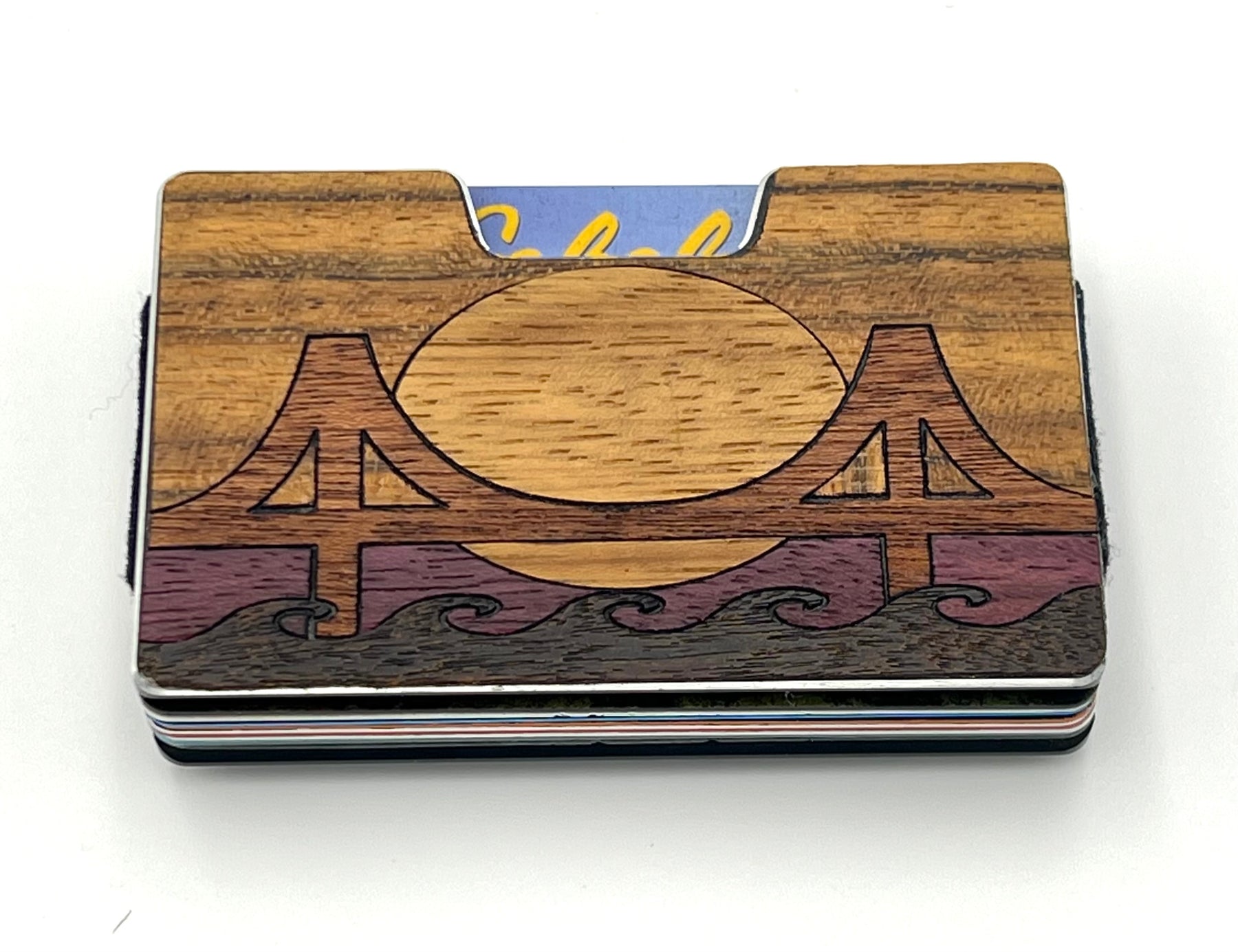 Golden Gate Wood Inlay Wallets for Men