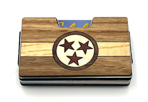 Tri Star Wood Inlay Wallets for Men