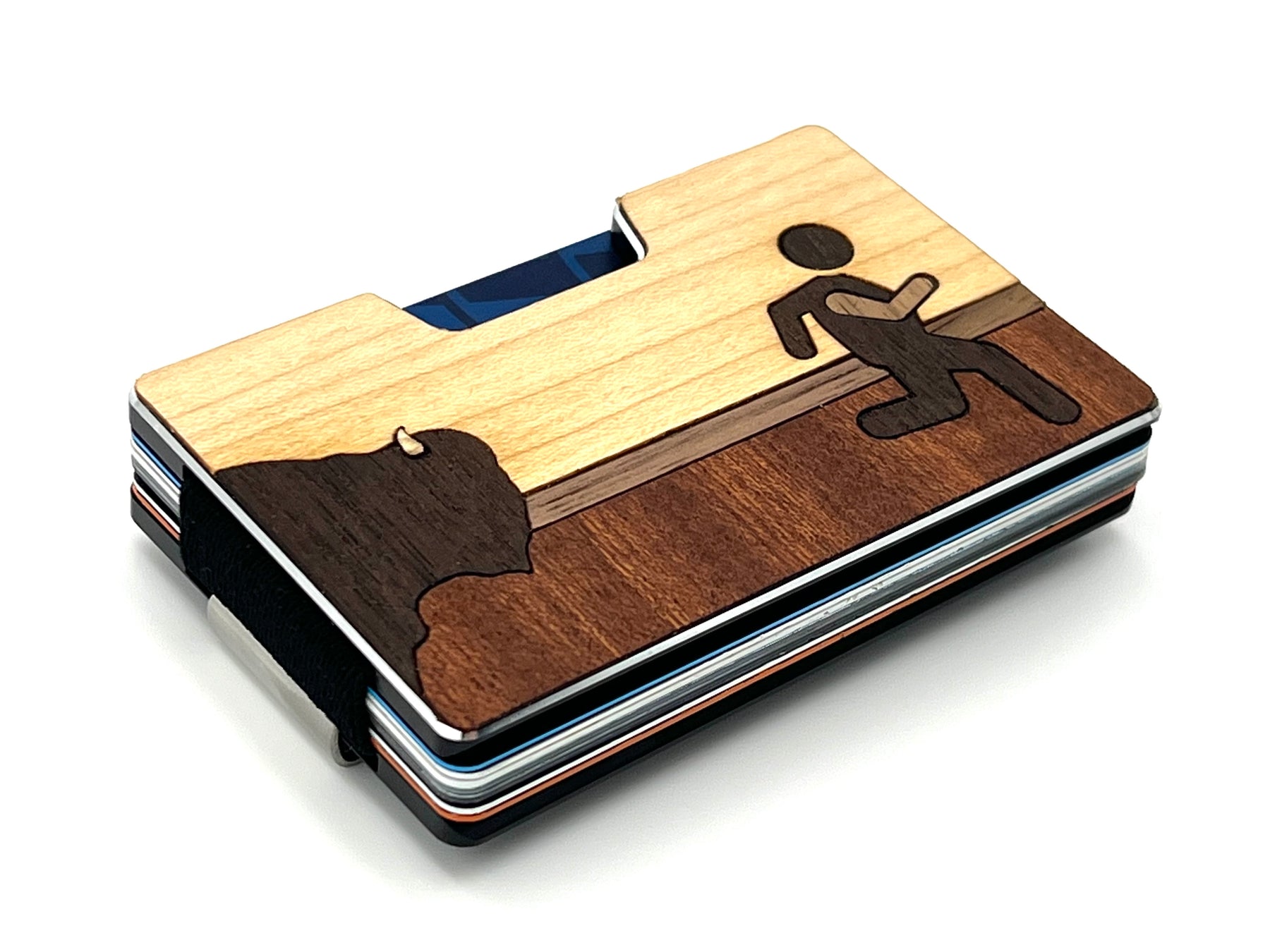 Welcome To Yellowstone Wood Inlay Wallets for Men